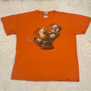 University of Miami NCAA 2011 Hurricanes Popeye orange T-shirt Size M